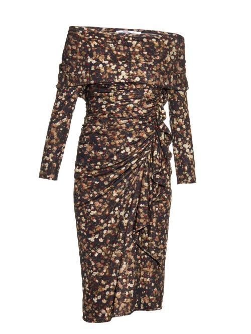 Givenchy Baby's-breath And Cross-print Ruffled Dress