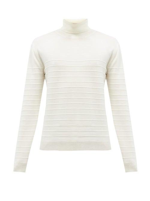 Matchesfashion.com Barena Venezia - Ami Roll-neck Ribbed Wool Sweater - Mens - Cream