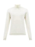 Matchesfashion.com Barena Venezia - Ami Roll-neck Ribbed Wool Sweater - Mens - Cream