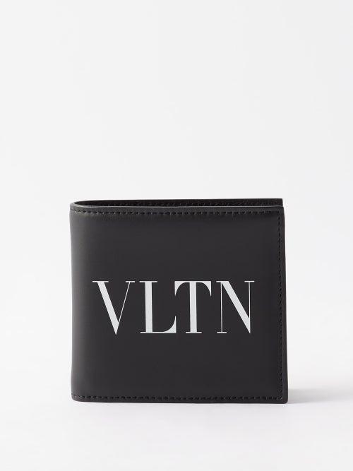 Valentino Garavani - Vltn-print Leather Bi-fold Wallet - Mens - Black White