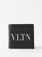 Valentino Garavani - Vltn-print Leather Bi-fold Wallet - Mens - Black White