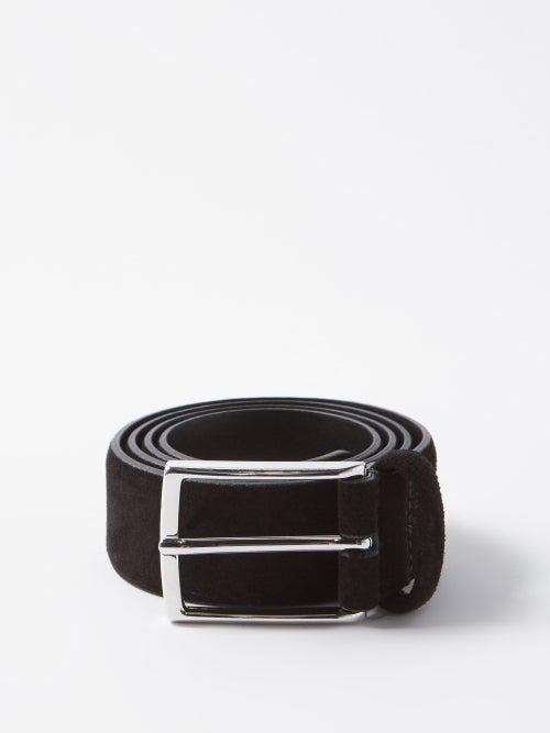 Anderson's - Buckled Suede Belt - Mens - Black