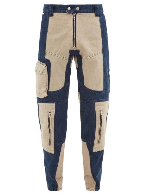 Matchesfashion.com Gmbh - Two Tone Patchwork Denim Jeans - Mens - Beige