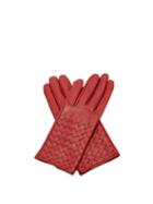 Matchesfashion.com Bottega Veneta - Intrecciato Leather Gloves - Womens - Red