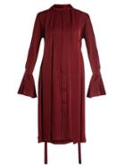 Matchesfashion.com Ellery - Inez Drawstring Crepe Back Satin Dress - Womens - Burgundy