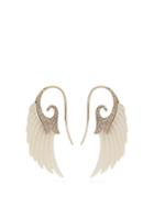 Matchesfashion.com Noor Fares - Fly Me To The Moon Diamond & Tusk Wing Earrings - Womens - Pearl