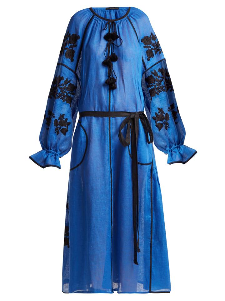 Vita Kin Boucl Embroidered Linen Dress
