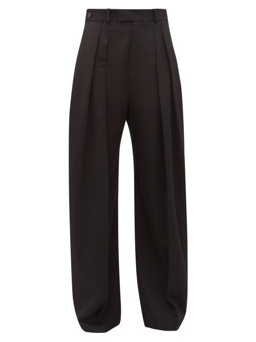 Matchesfashion.com Jw Anderson - High Rise Wool Twill Wide Leg Trousers - Womens - Black