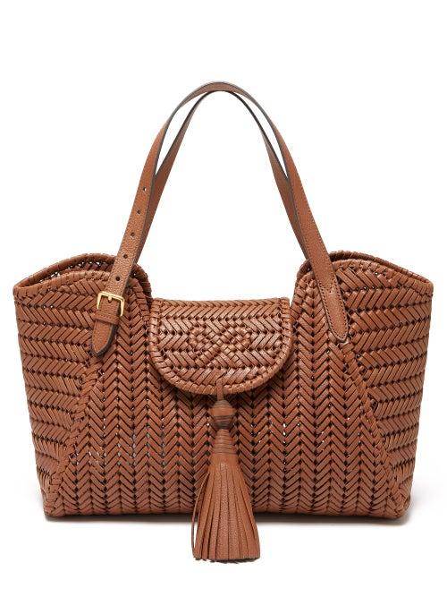 Anya Hindmarch - Neeson Woven-leather Bag - Womens - Tan