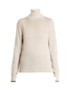 Matchesfashion.com Barrie - Thistle Roll Neck Contrast Panel Cashmere Sweater - Womens - Cream Multi