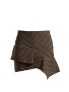 Matchesfashion.com Isabel Marant - Kimura Striped Linen Blend Mini Skirt - Womens - Dark Grey
