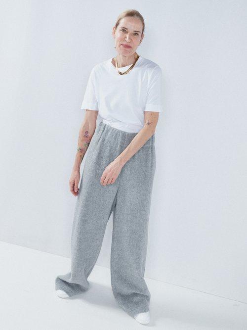 Raey - Wide-leg Alpaca-blend Trousers - Womens - Dark Grey