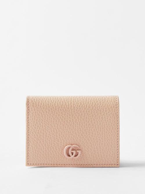 Gucci - Gg-marmont Grained-leather Cardholder - Womens - Light Pink