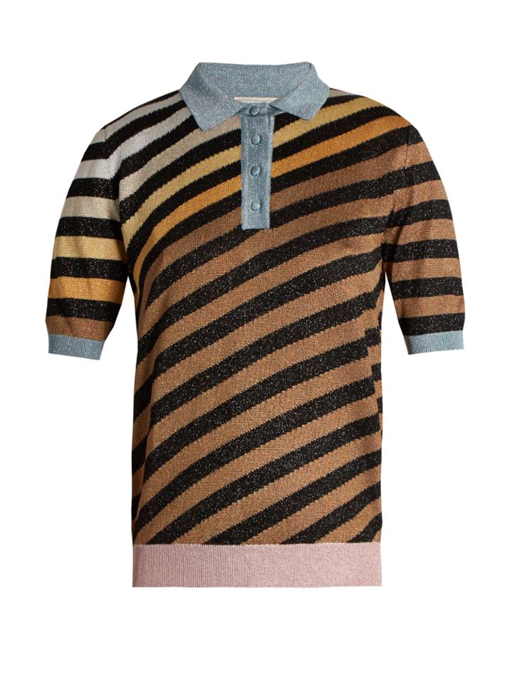 Marco De Vincenzo Diagonal-striped Polo Shirt