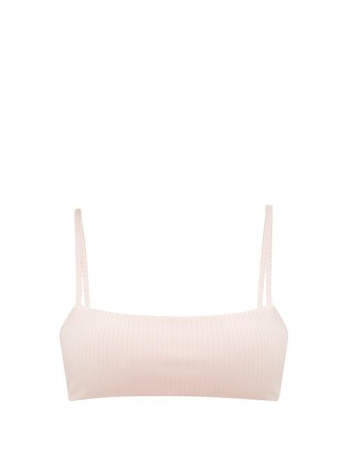 Matchesfashion.com Mara Hoffman - Sia Square Neck Ribbed Bikini Top - Womens - Pink