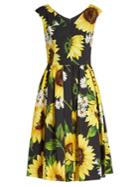 Dolce & Gabbana Sunflower-print Cotton-poplin Dress