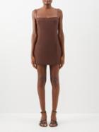 Gauge81 - Toyama Silk-twill Mini Dress - Womens - Brown