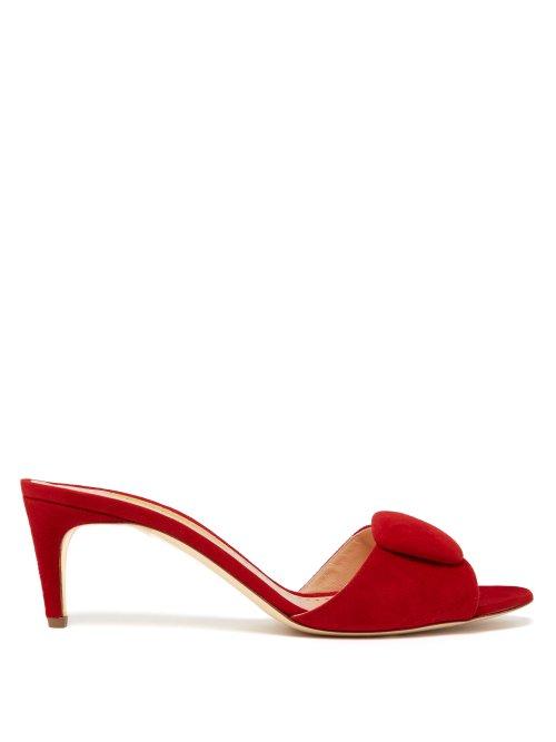 Matchesfashion.com Rupert Sanderson - Gwyneth Suede Pebble Mules - Womens - Red