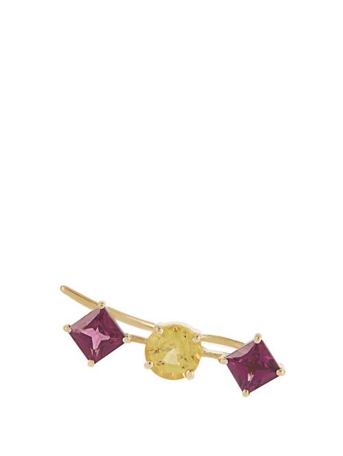 Ileana Makri Sapphire, Rodolite & Yellow-gold Ear Cuff
