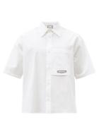 Matchesfashion.com Wooyoungmi - Logo-print Cotton-poplin Short-sleeved Shirt - Mens - White