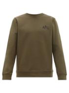Matchesfashion.com A.p.c. - Naim Logo Print Cotton Sweatshirt - Mens - Khaki