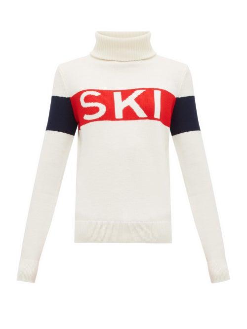 Matchesfashion.com Perfect Moment - Ski Intarsia Roll Neck Wool Sweater - Womens - White Multi