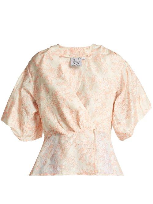 Matchesfashion.com Thierry Colson - Mary Floral Print Silk Blouse - Womens - White Multi