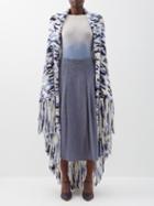 Gabriela Hearst - Lauren Space-dyed Tasselled Knit Shawl - Womens - Blue Multi