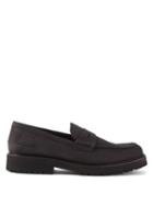 Vinnys - Buck Penny-strap Nubuck Loafers - Mens - Black
