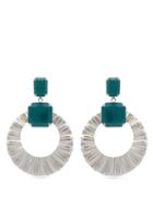 Matchesfashion.com Isabel Marant - Stone Hoop Drop Earrings - Womens - Green