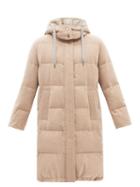 Brunello Cucinelli - Monili-embellished Quilted Wool-flannel Coat - Womens - Camel