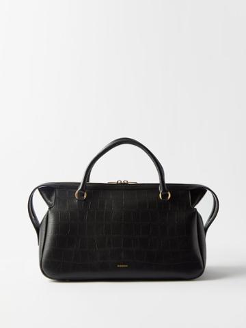 Jil Sander - Crocodile-effect Leather Handbag - Womens - Black