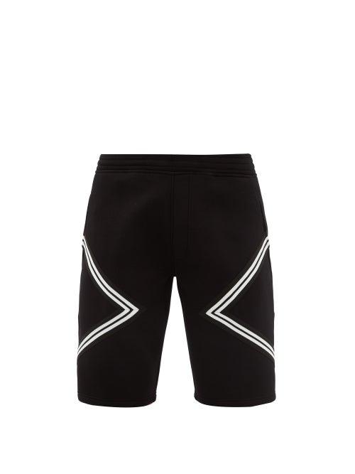 Matchesfashion.com Neil Barrett - Modernist Striped Webbing Neoprene Shorts - Mens - Black White