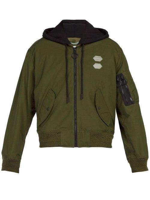 Matchesfashion.com Off-white - Hooded Bomber Jacket - Mens - Green