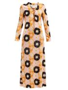 Matchesfashion.com Miu Miu - Floral Print Side Slit Maxi Dress - Womens - Pink Multi