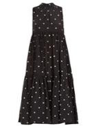 Asceno Neck-tie Polka Dot-print Silk Dress