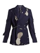 Matchesfashion.com Charles Jeffrey Loverboy - Hole Cut Out Safety Pin Wool Blazer - Womens - Navy