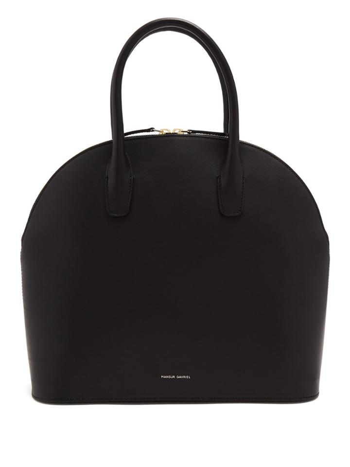 Mansur Gavriel Red-lined Top Handle Leather Bag