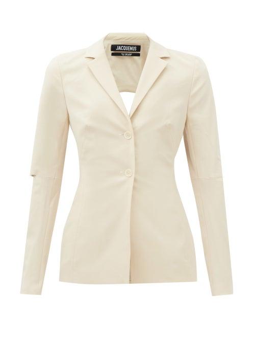 Jacquemus - Melo Cutout Wool-blend Suit Jacket - Womens - Ivory