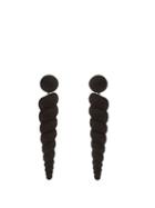 Matchesfashion.com Rebecca De Ravenel - Twisty Large Drop Earrings - Womens - Black