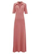 Matchesfashion.com Albus Lumen - Point-collar Terry Cotton Shirt Dress - Womens - Pink