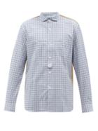 Junya Watanabe - Patchwork Checked Cotton-poplin Shirt - Mens - Blue