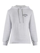 A.p.c. Logo-print Hooded Cotton-blend Sweatshirt