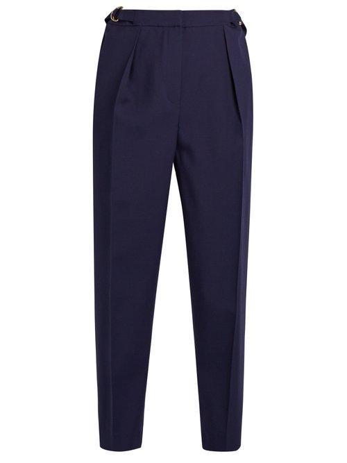 Matchesfashion.com Roksanda - Surikov Wool Blend Cropped Trousers - Womens - Navy