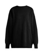 Matchesfashion.com Raey - Displaced Sleeve Round Neck Wool Sweater - Womens - Black