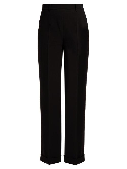 Matchesfashion.com Altuzarra - Gavi High Rise Crepe Trousers - Womens - Black