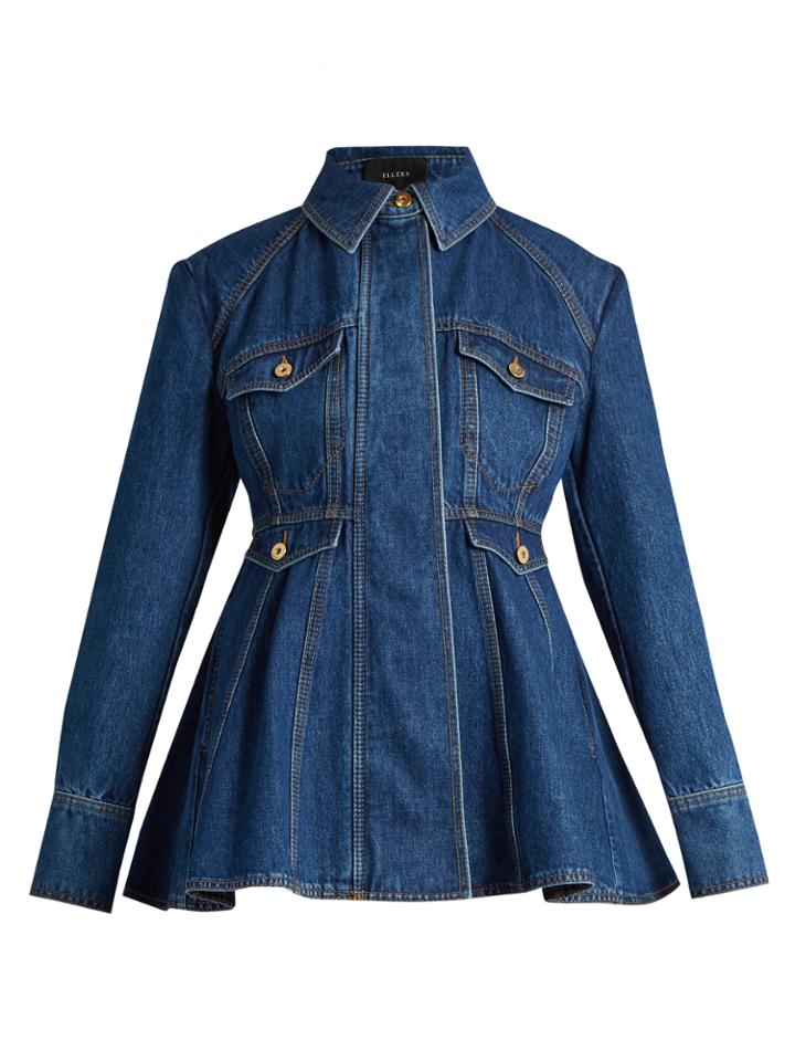 Ellery Pro Protest Peplum Denim Jacket