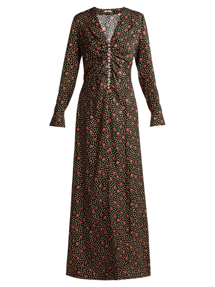 Miu Miu Jaquard Flowerbud-print Crystal-embellished Dress