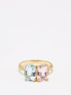 Irene Neuwirth - Gemmy Gem Aquamarine, Tourmaline & 18kt Gold Ring - Womens - Pink Multi