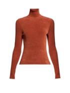 Matchesfashion.com Alexandre Vauthier - High Neck Ribbed Chenille Sweater - Womens - Brown